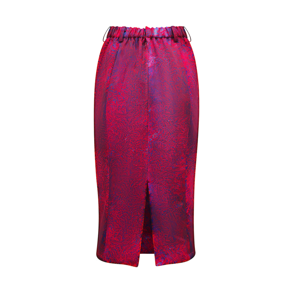 Abstract Red Pencil Skirt