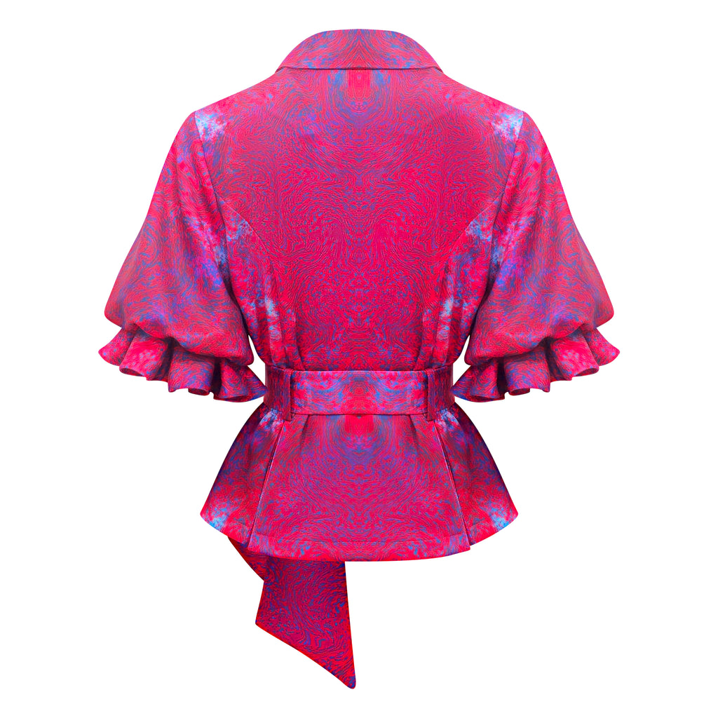 Abstract Red Blue New Miranda Ballon SLeeve