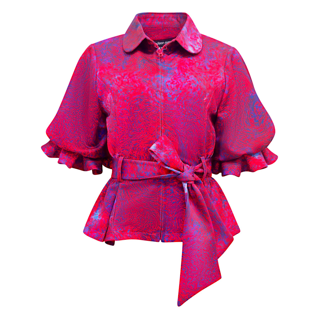 Abstract Red Blue New Miranda Ballon SLeeve