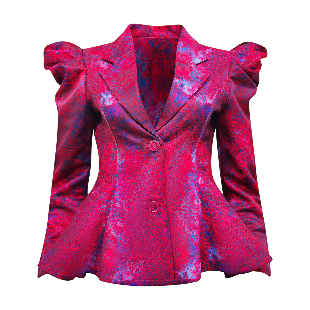 Abstract Red Blue New Samantha Blazer Top