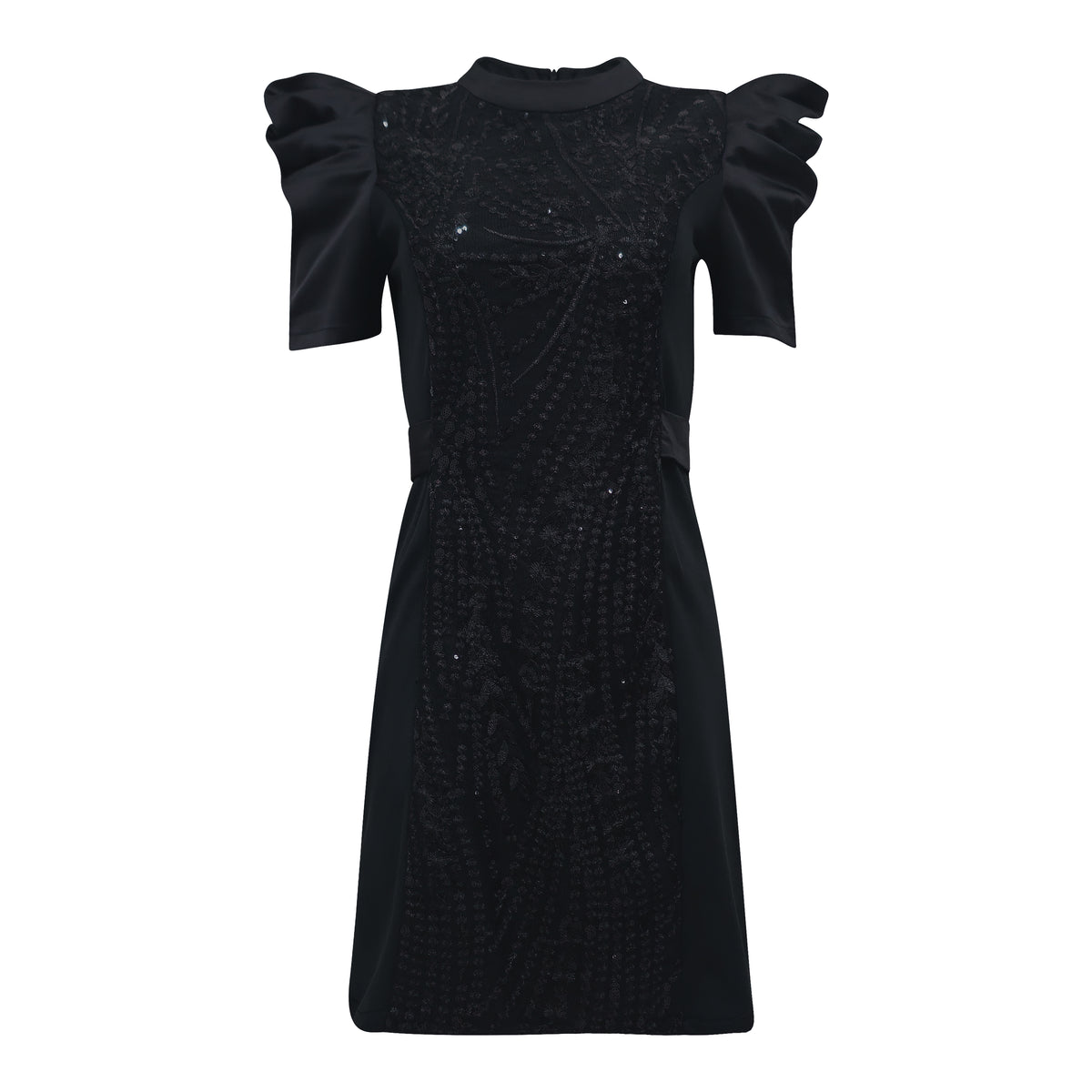 Signature Black Stasi Short Dress With Lace - 2MADISONAVENUE.COM