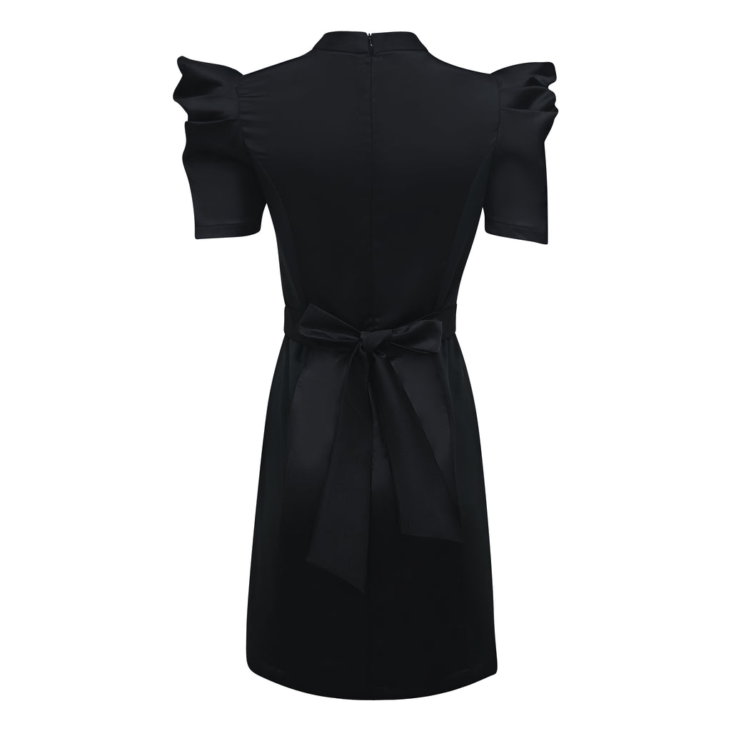 Signature Black Stasi Short Dress With Lace