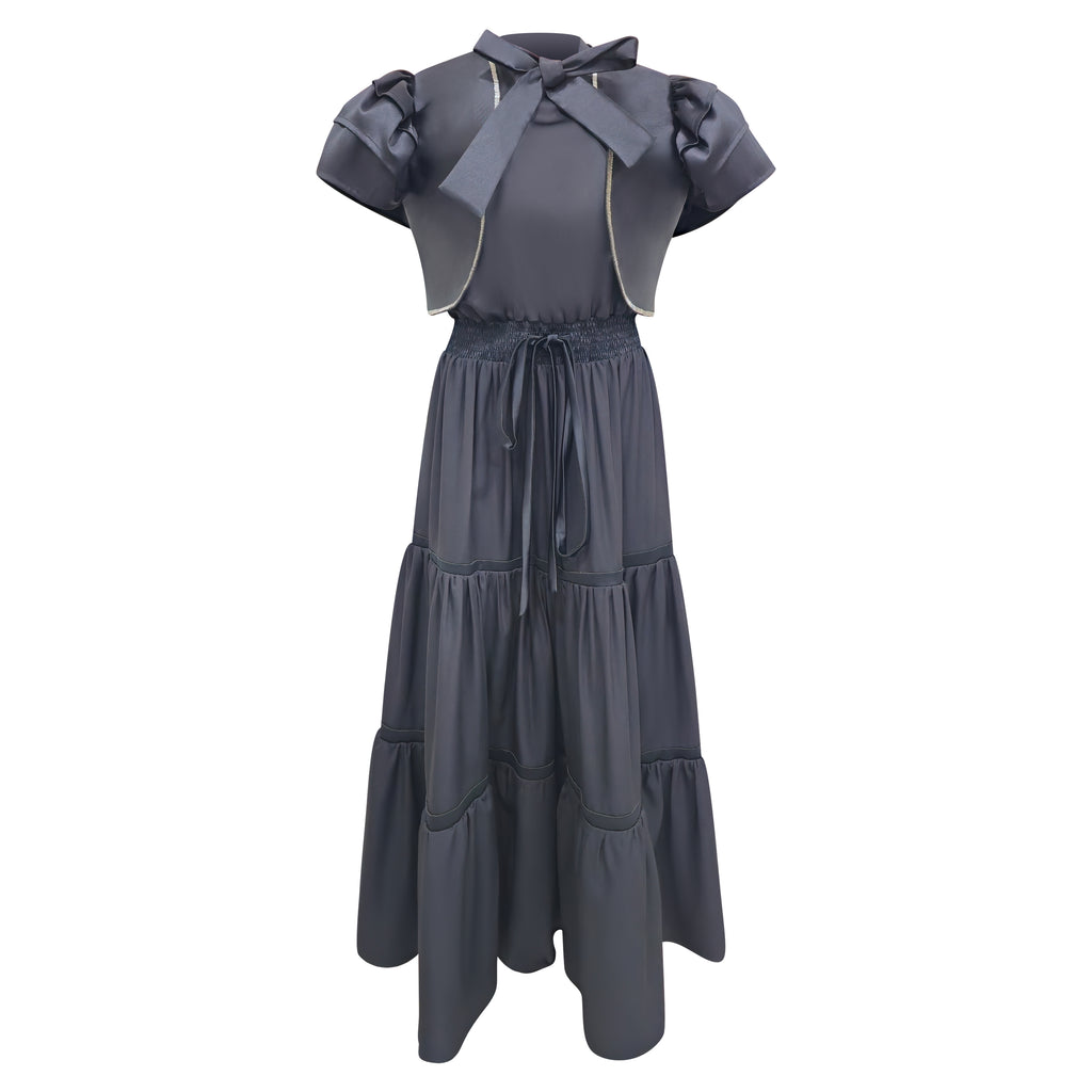 Signature Black Twin set long Dress