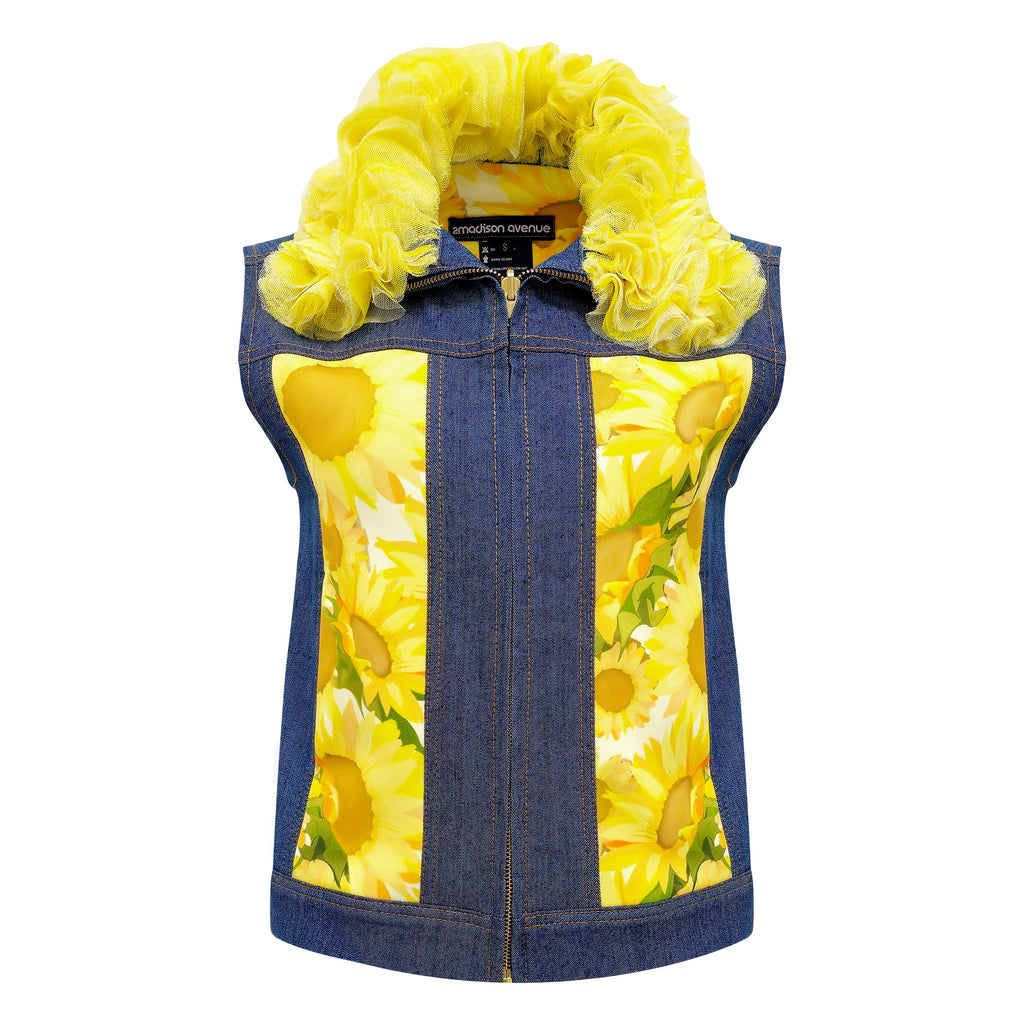 Sunflower denim fancy vest