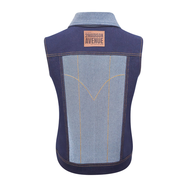 Signature denim vest with chambray (7555650650135)