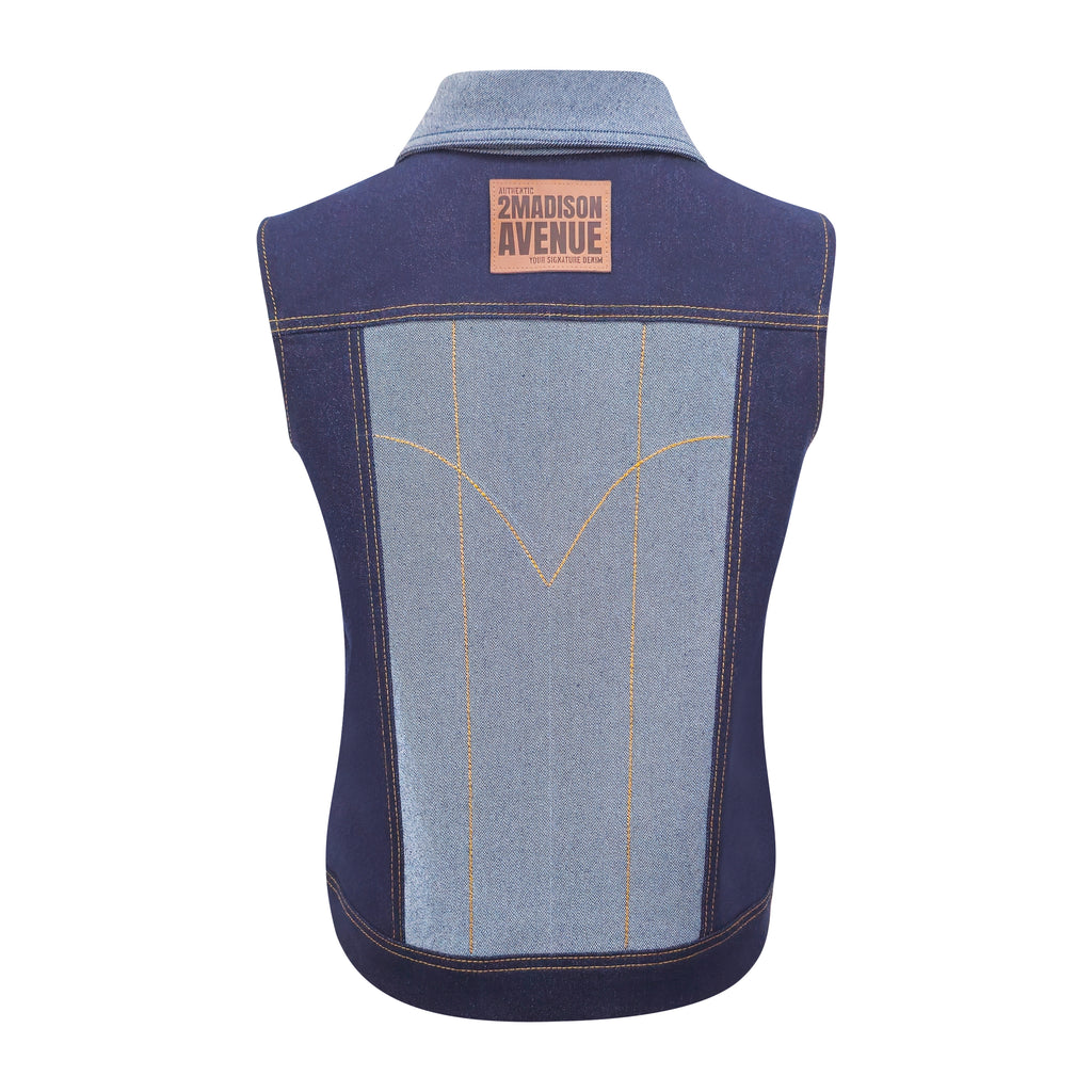 Signature denim vest with chambray (7555650650135)