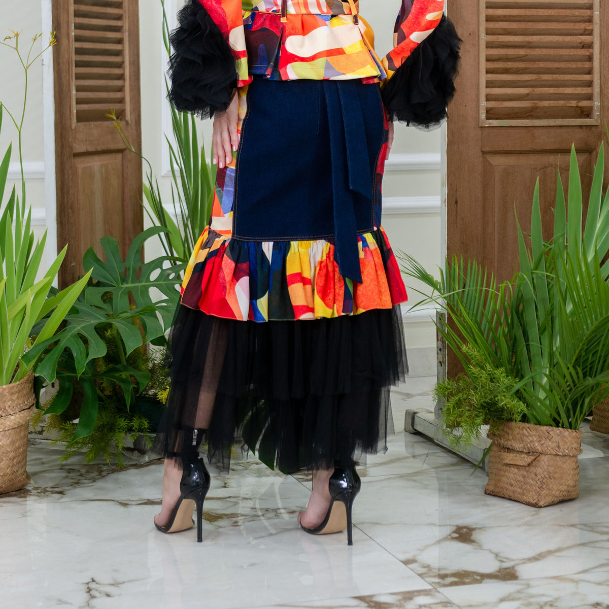 Becoming Abstract Carrie Long Denim Skirt (6928158949399)