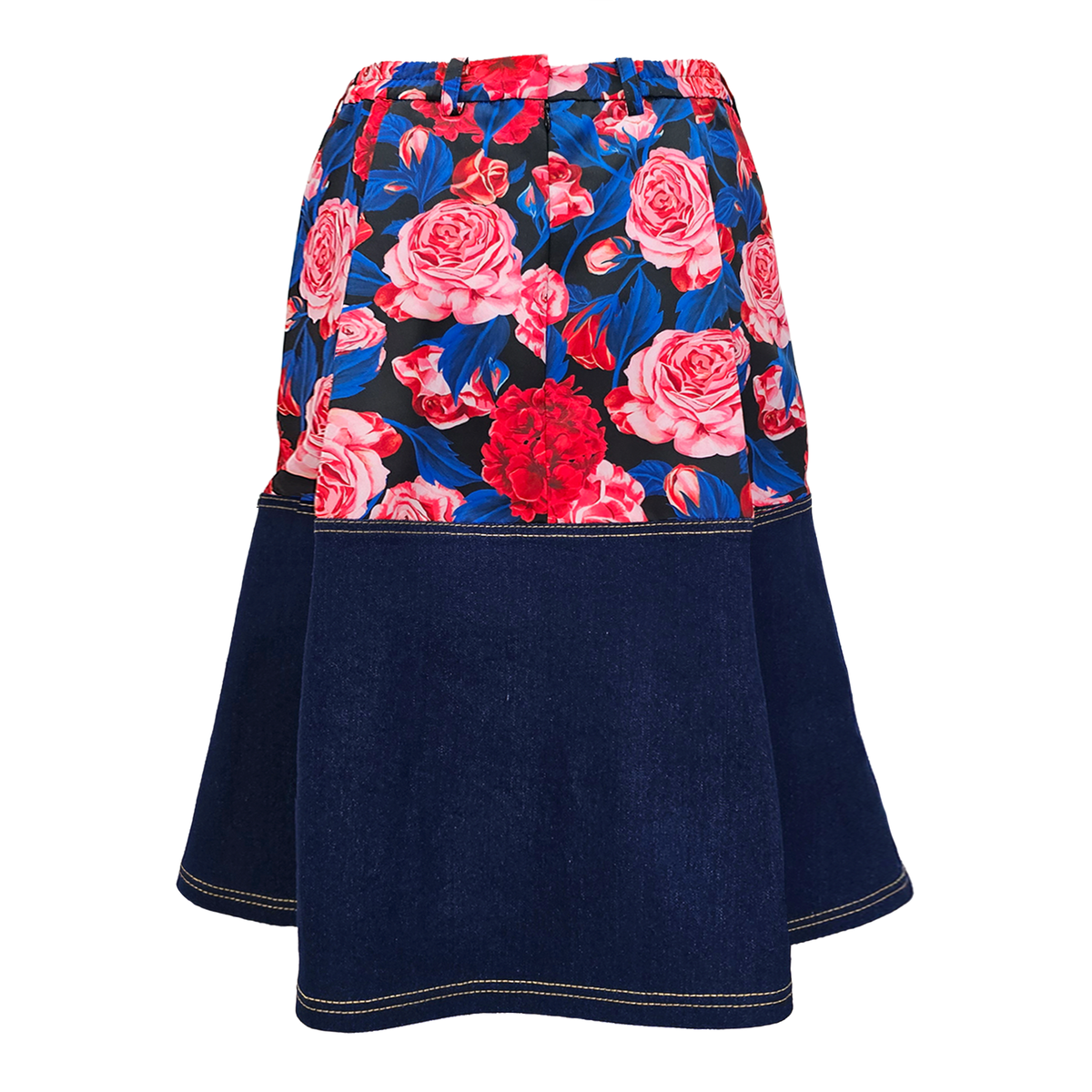 Moxie Flower kahlo denim midi skirt - 2MADISONAVENUE.COM