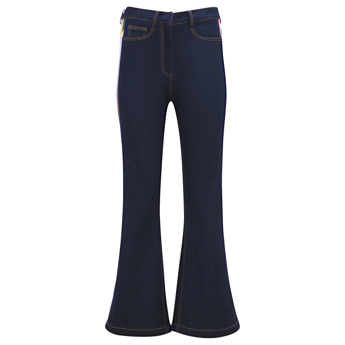 Abstract Passion Signature Denim Bell Bottom Pant (6830371995671)