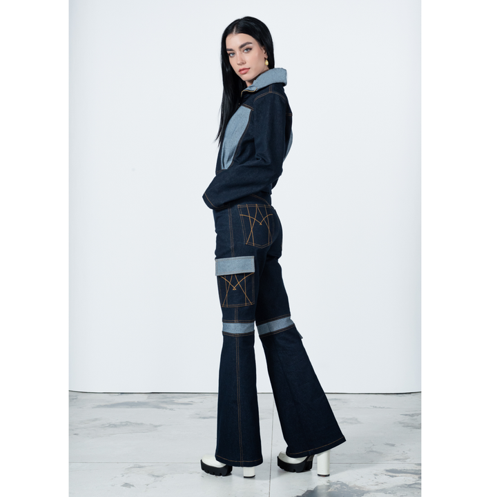 Signature Denim cropped jacket with chambray (7666085625879)