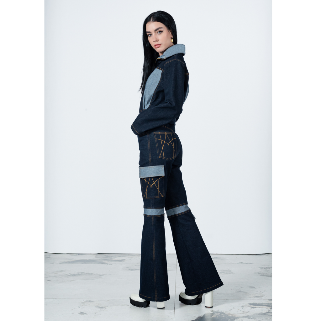 Signature Denim cropped jacket with chambray (7666085625879)