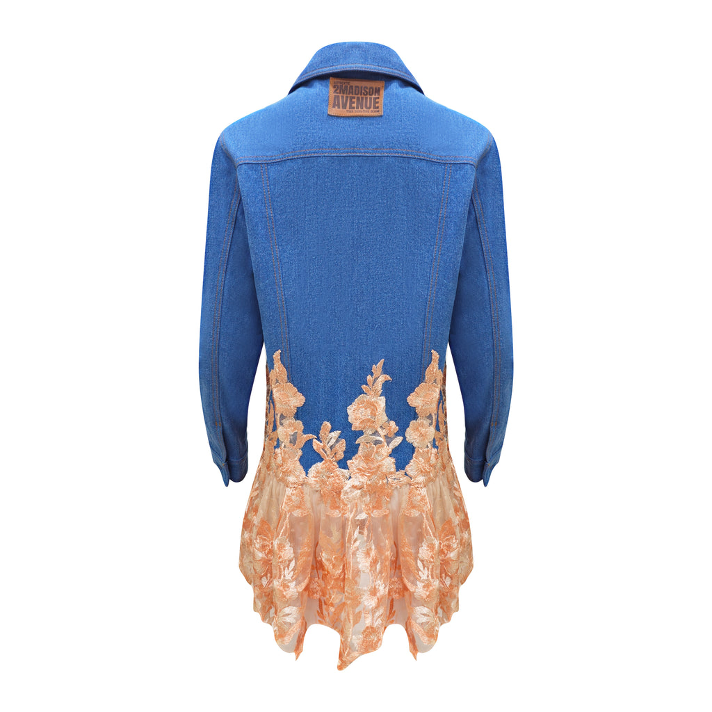 Signature Denim fancy jacket with salmon lace (8020701544471)