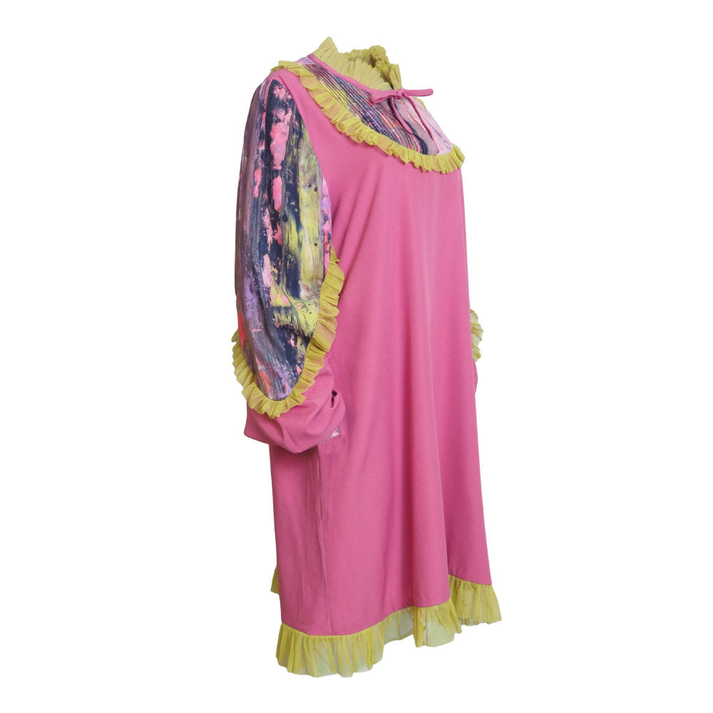 Abstract Reminiscence Romantic Pink Medium Dress (6546986008599)