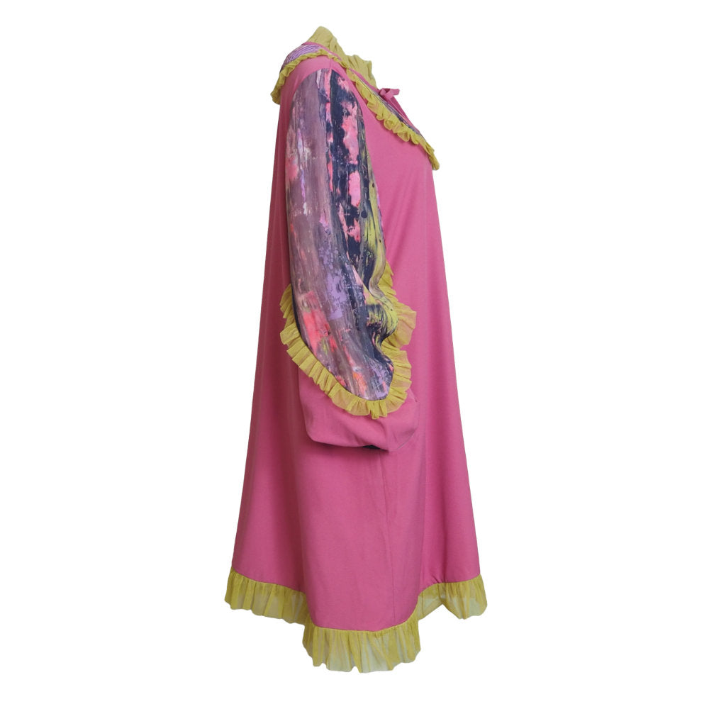 Abstract Reminiscence Romantic Pink Medium Dress (6546986008599)