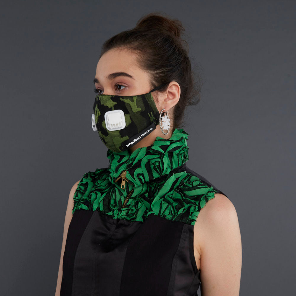 Army Green Facemask With Air Valve (4418791178263)