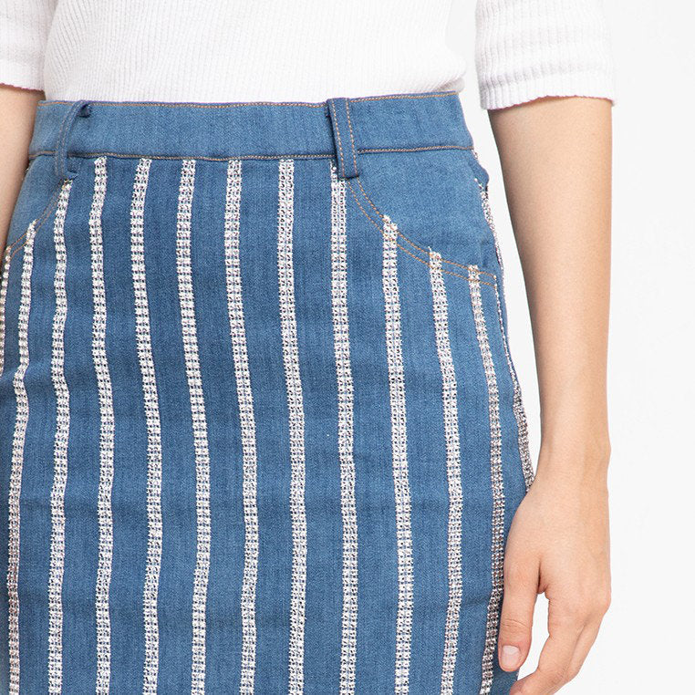 Vivify Denim Skirt With MetalicAccent-2MADISONAVENUE.COM (4329869180951)