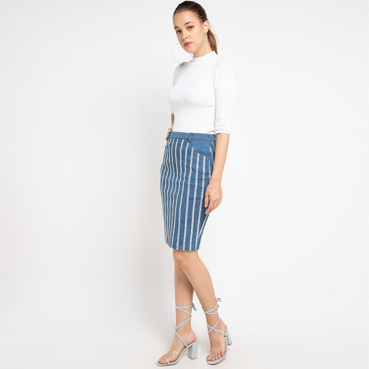 Vivify Denim Skirt With MetalicAccent-2MADISONAVENUE.COM (4329869180951)