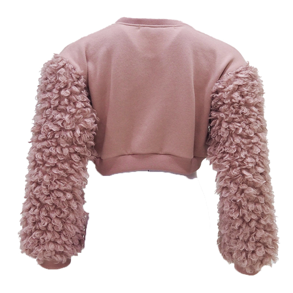 Be Mine Love Sweater Cropped in dusty pink (6674706726935)