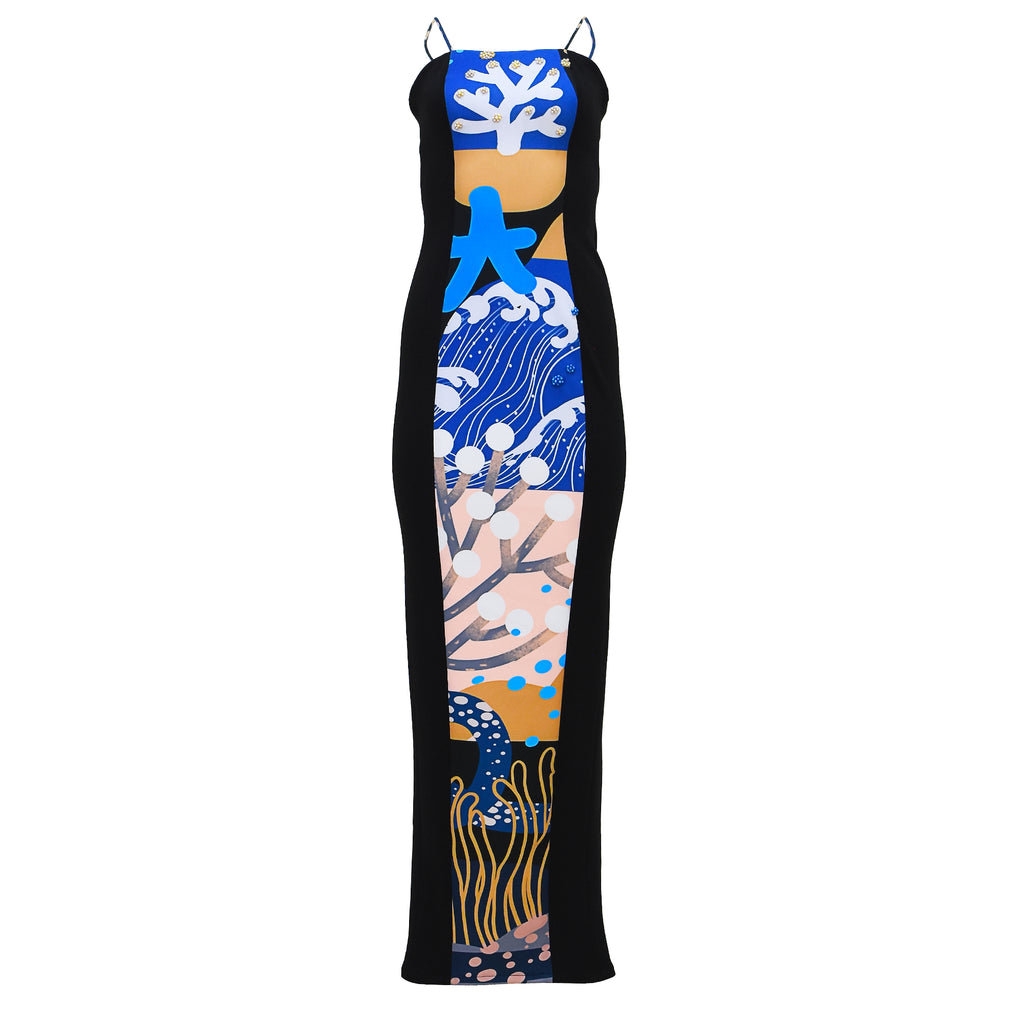 Sahara Sleeveles Dress in Liga Deep Blue (6539626709015)