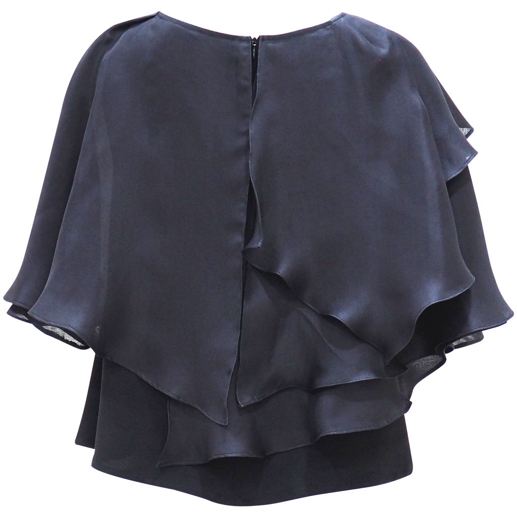 Black Blouse with Pure Silk draping #1 (6785469022231)