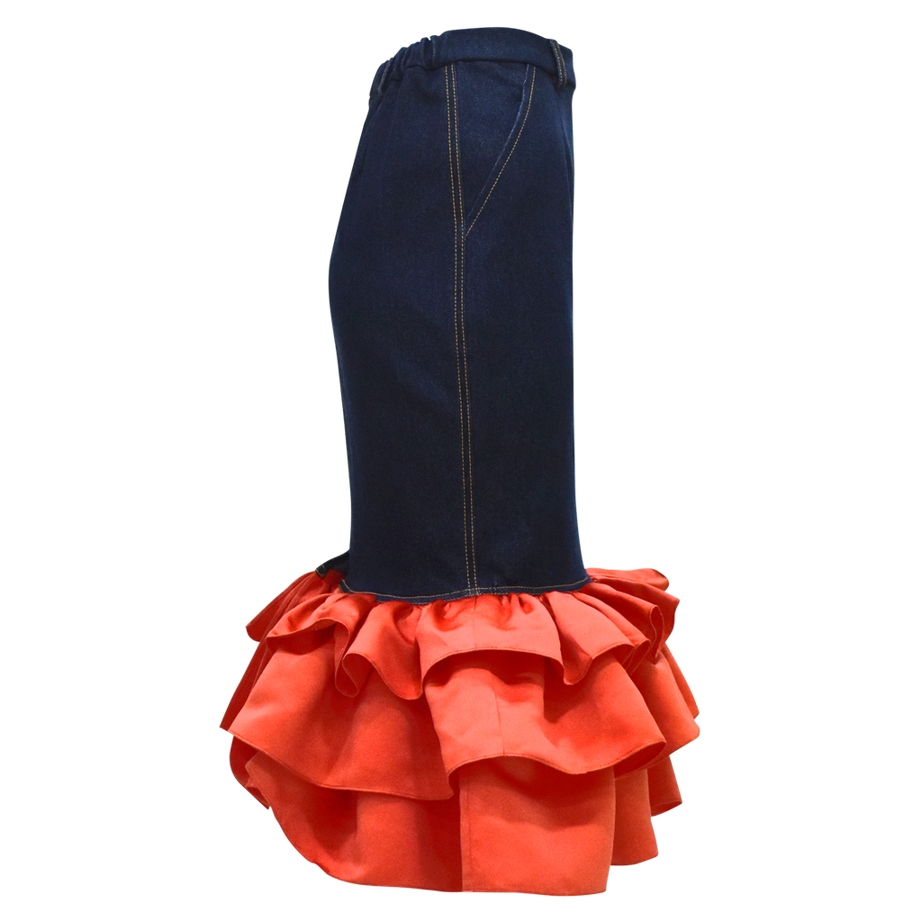 Denim Carrie Skirt With Red Harmony (6785443495959)
