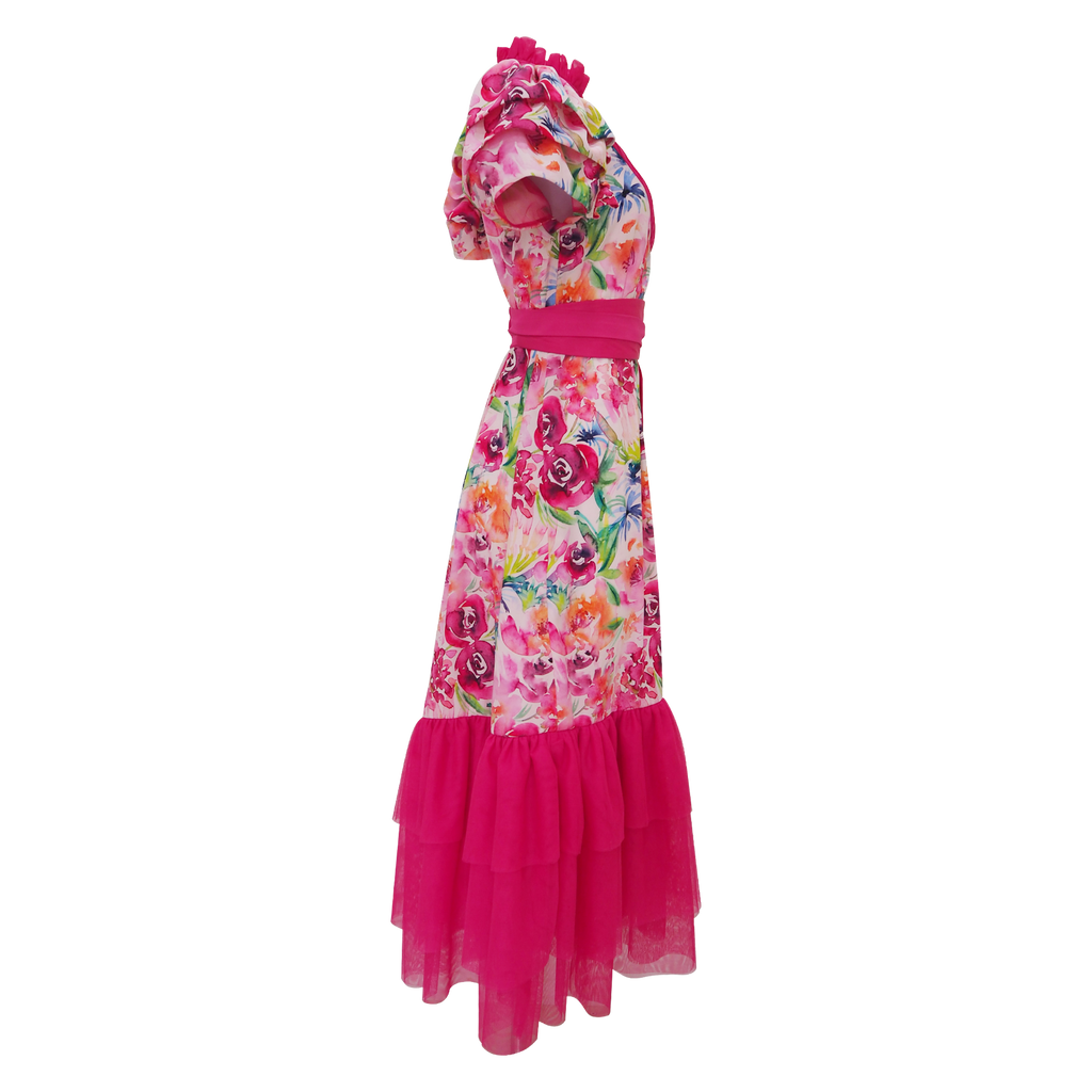 Rose Garden Hasna Pink Long Dress (6719727206423)