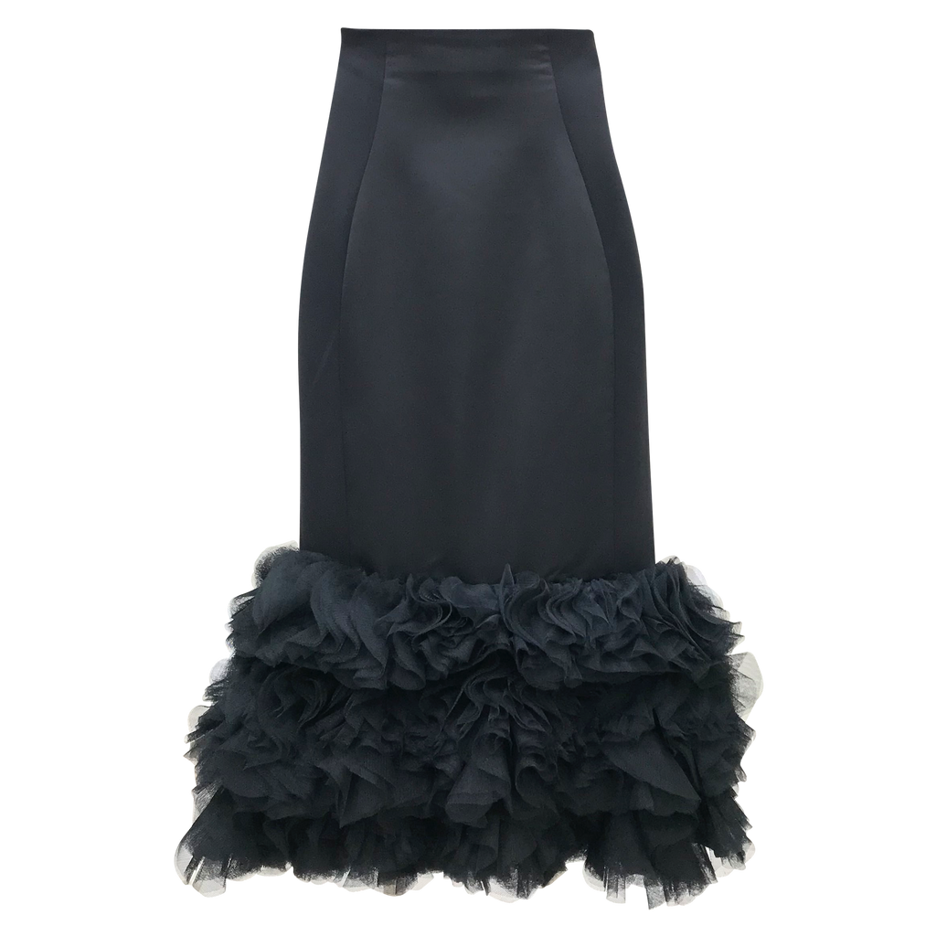 Royal Carrie Tulle Skirt in Black (6813839851543)