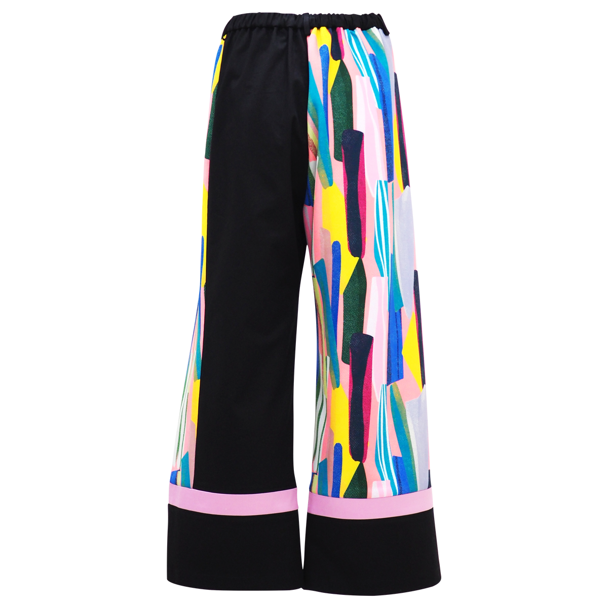 Curvy Abstract Passion Basic Black Cullote Pants (6819369844759)