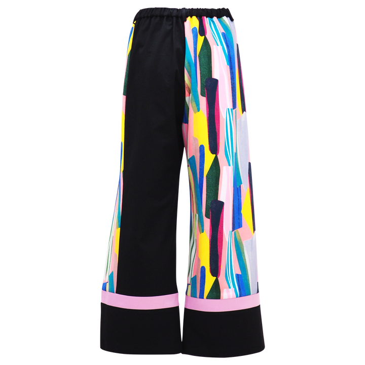 Curvy Abstract Passion Basic Black Cullote Pants (6819369844759)