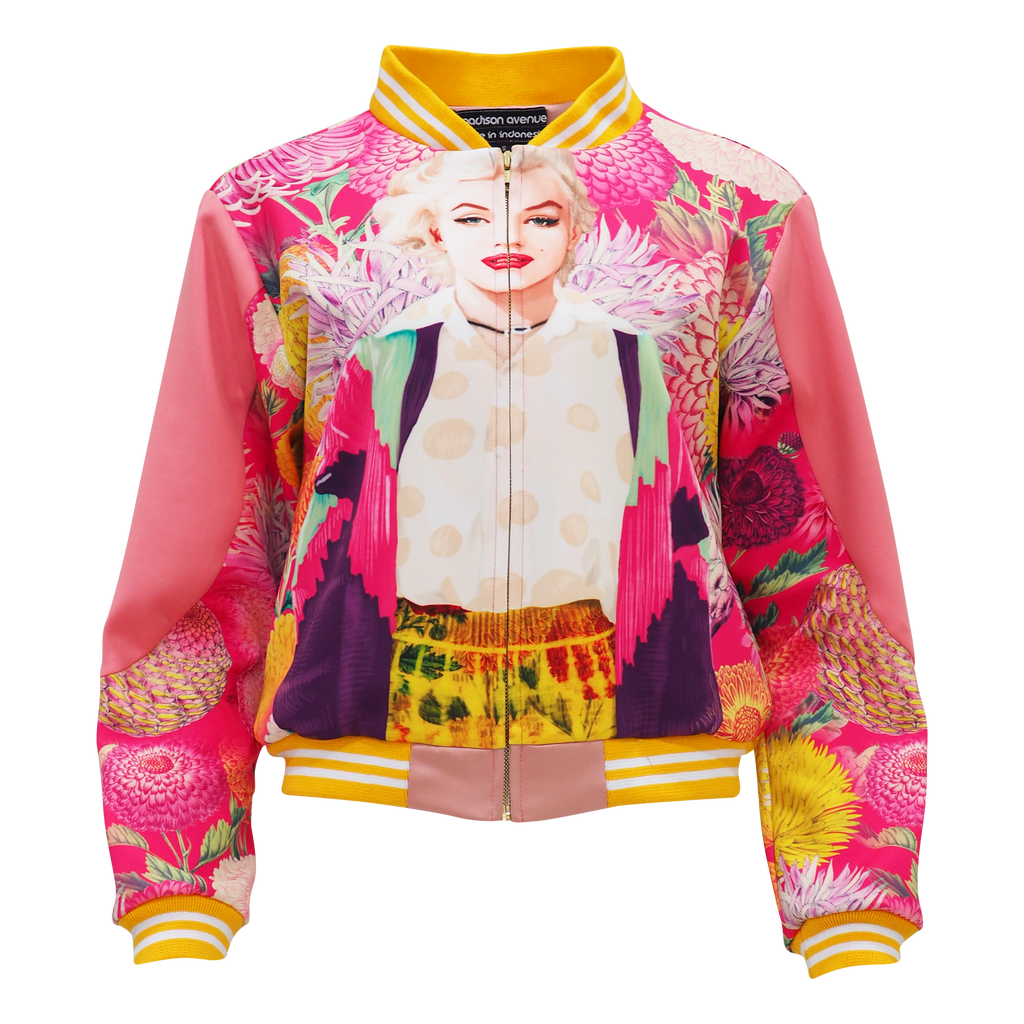 Marilyn Flower Passion Varsity Pink Jacket (6861032226839)