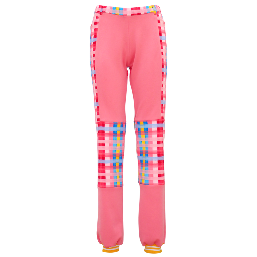 Gingham Passion Billy Sweatpants In Peach (6835722846231)