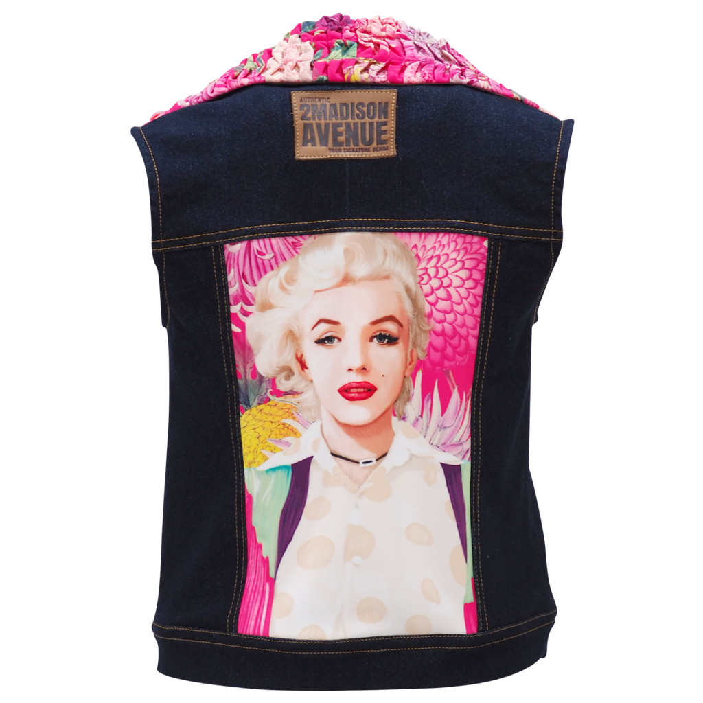 Marilyn Flower Passion Denim Fancy Vest (6861034094615)