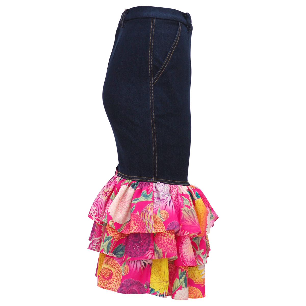Flower Passion Carrie Denim Skirt (6861047889943)