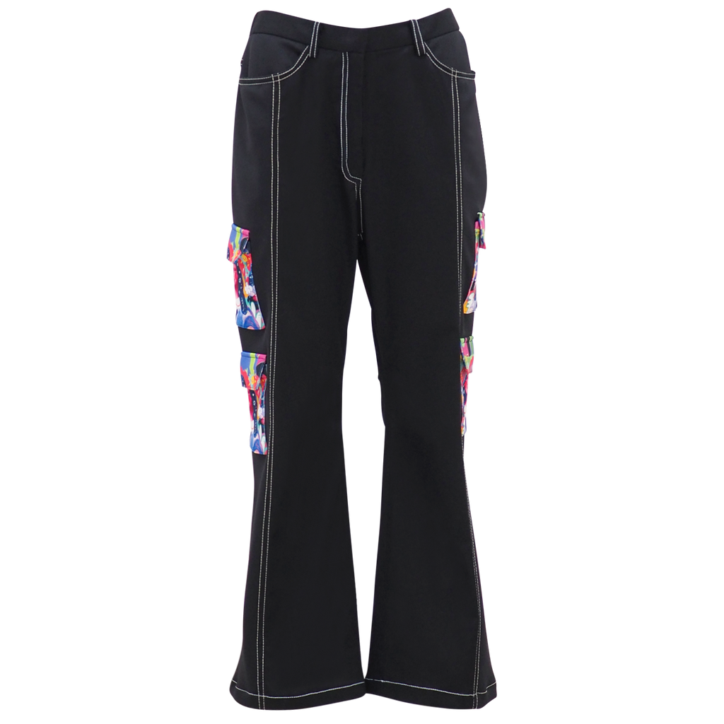 Monalisa Pop Cargo Long Pant in Black (6830391787543)
