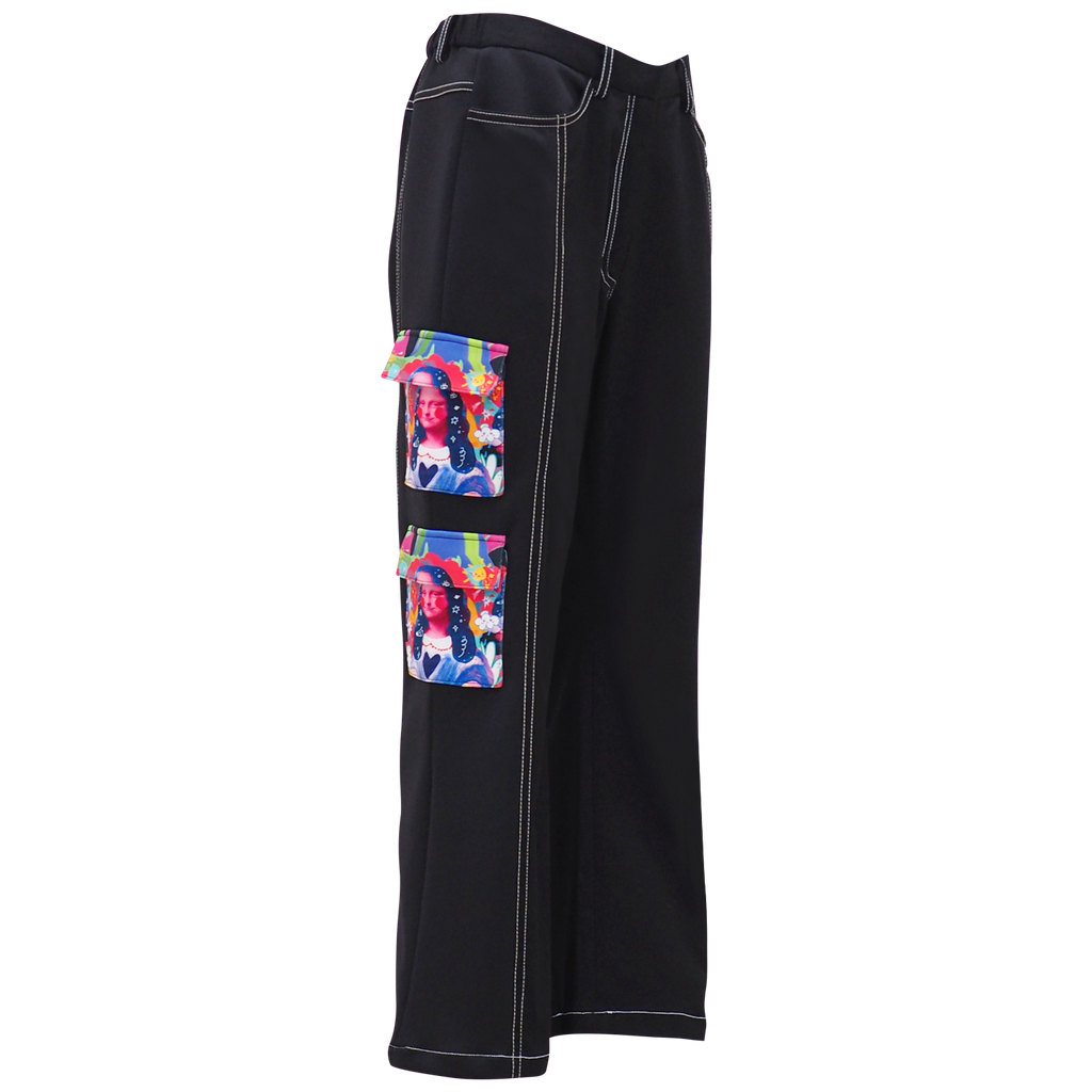 Monalisa Pop Cargo Long Pant in Black (6830391787543)