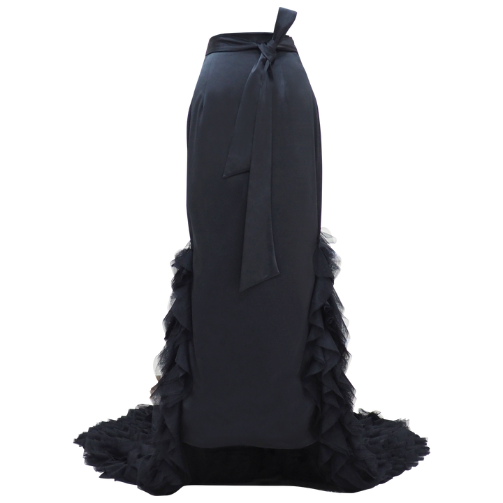 Royal Tulle Long Skirt in Black (6878922244119)