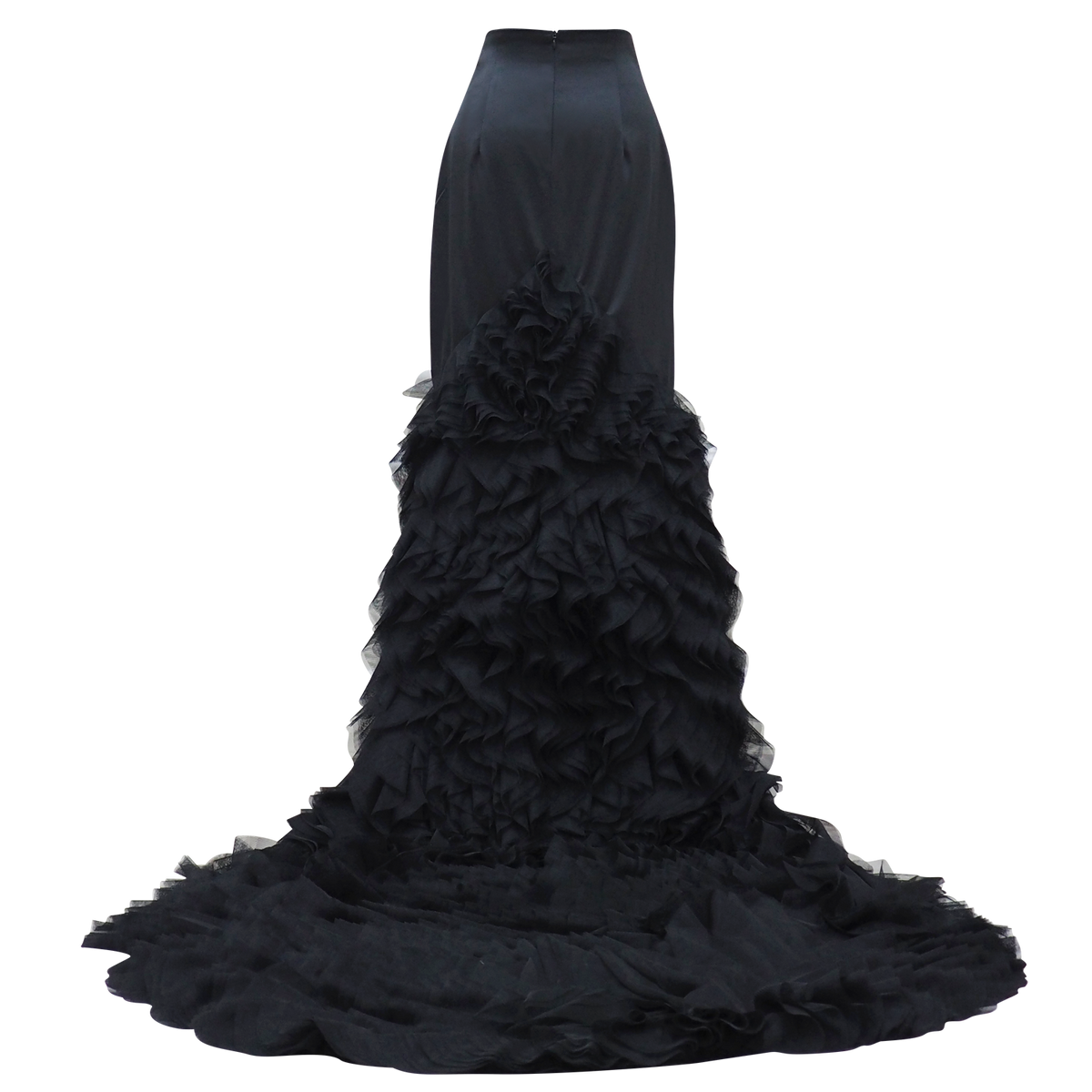 Royal Tulle Long Skirt in Black (6878922244119)