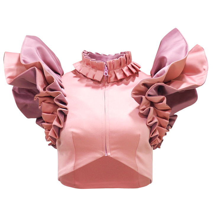 Destiny Rose Gold Cropped Jacket Sleeveles (6832746790935)