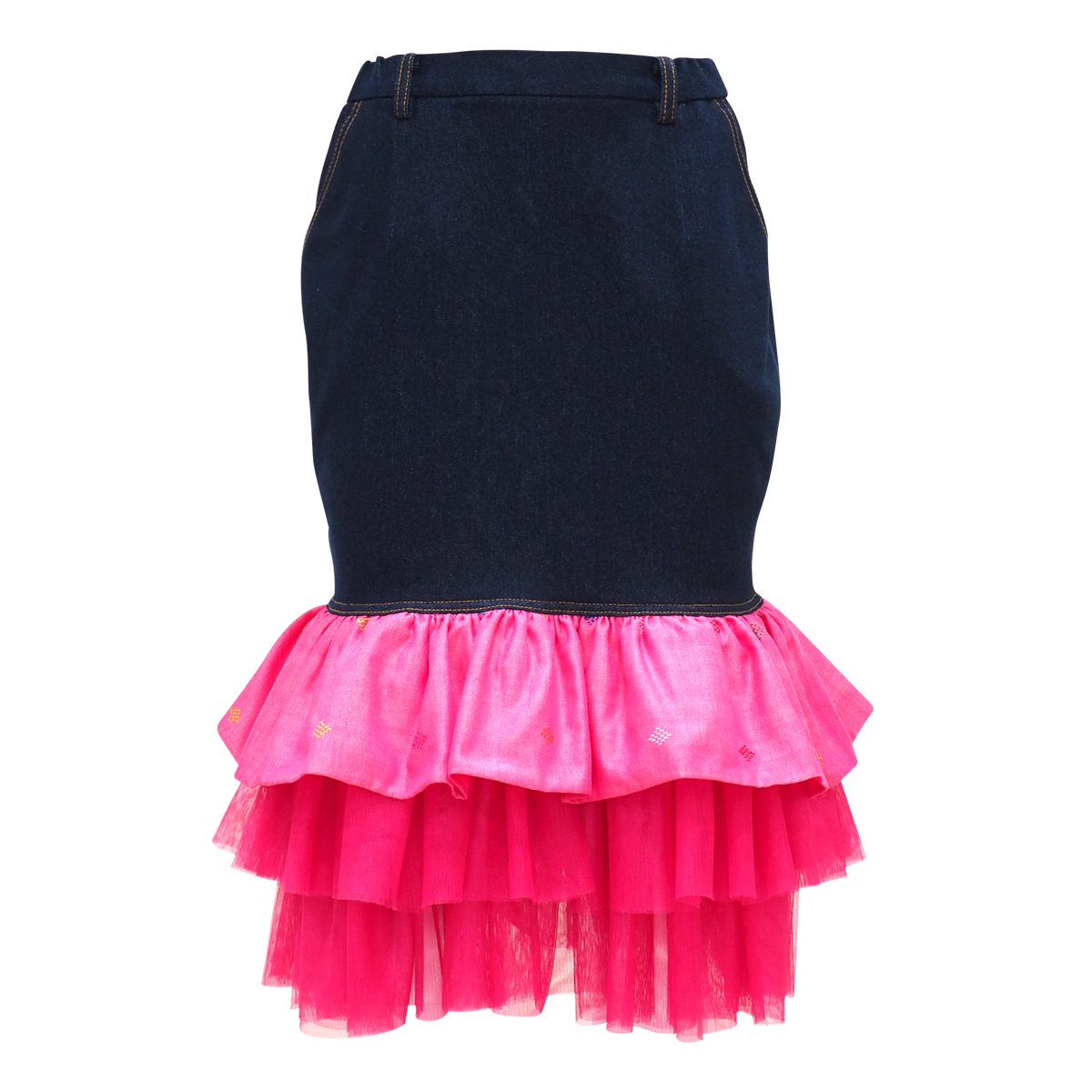 Carrie Skirt With Weaving in Pink (6851613491223)