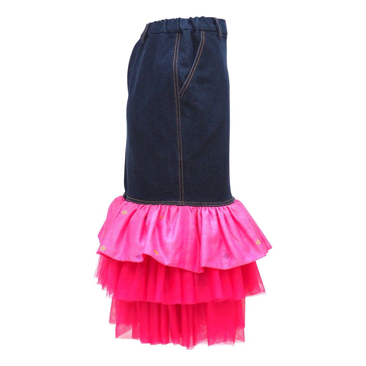 Carrie Skirt With Weaving in Pink (6851613491223)