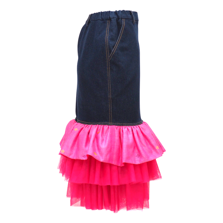 Carrie Skirt With Weaving in Pink (6851613491223)