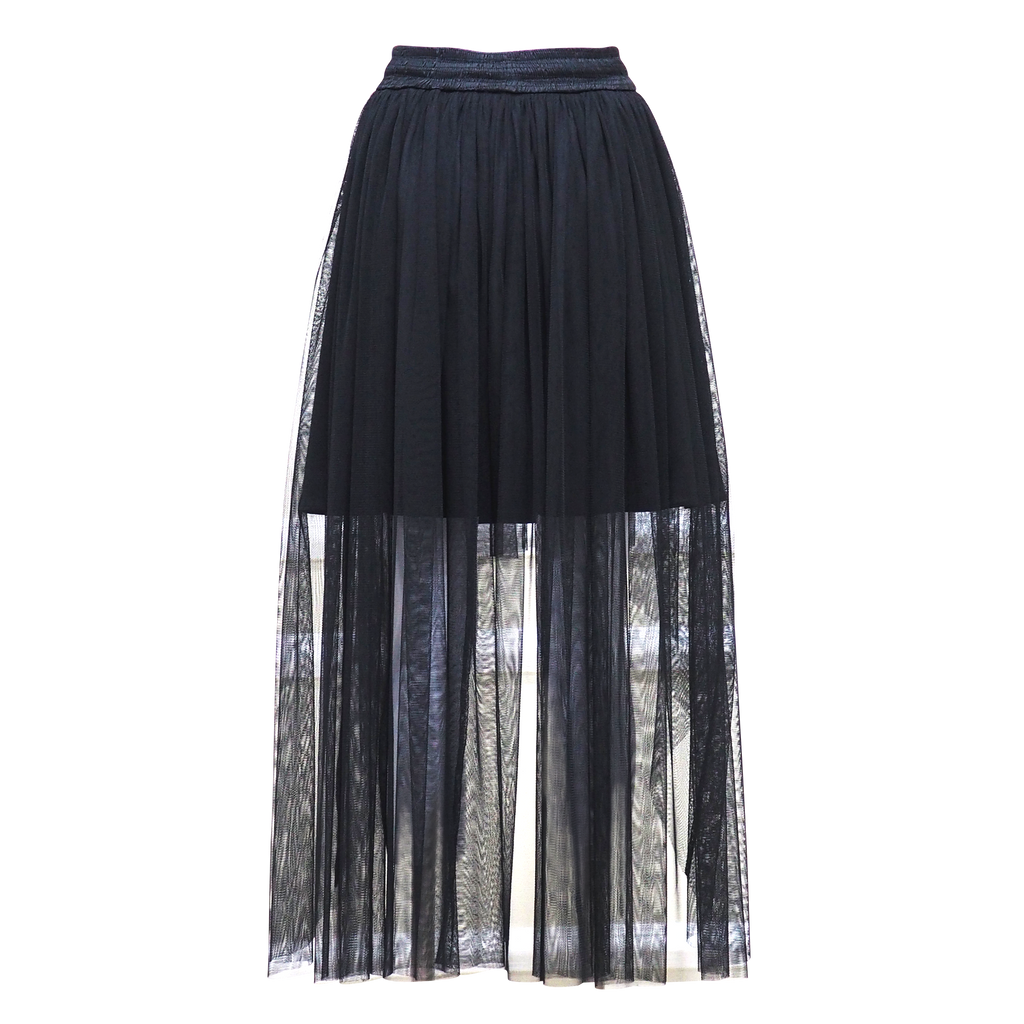 Queen Tulle Long Black Skirt (6853380177943)