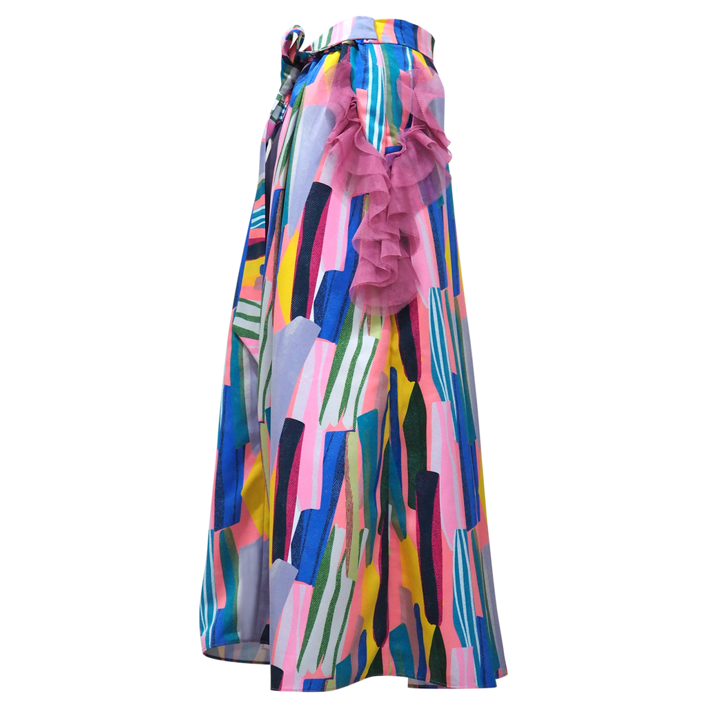 Abstract Passion Kahlo Fancy Long Ball Skirt (6858484514839)