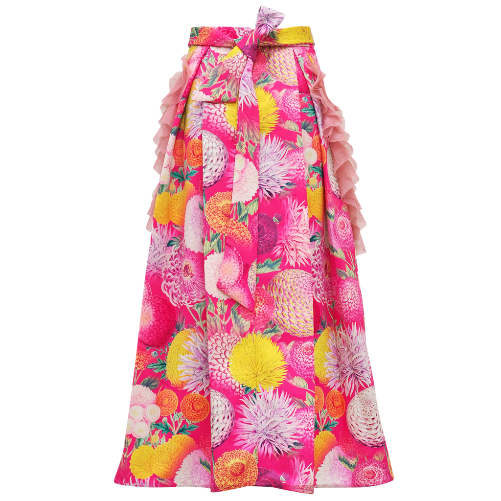 Flower Passion Kahlo Fancy Long Ball Skirt (6861038747671)