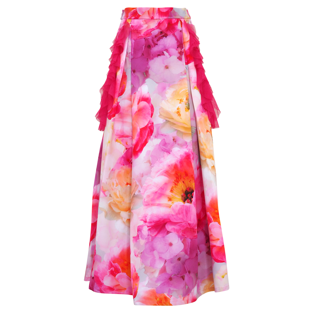 Becoming Spring Kahlo Fancy Long Ball Skirt (6866514968599)