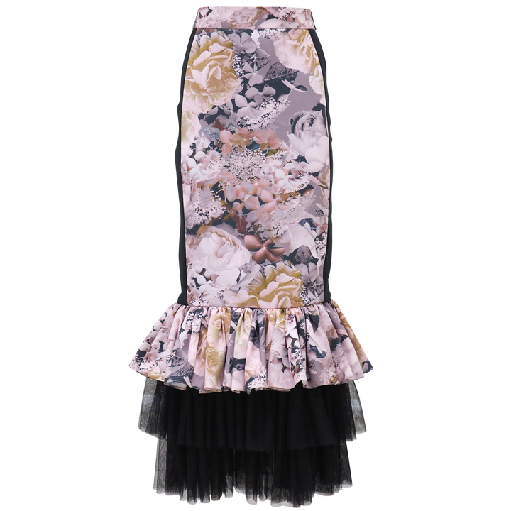 Becoming Platinum Rose Carrie Long Skirt in Black (6875268579351)