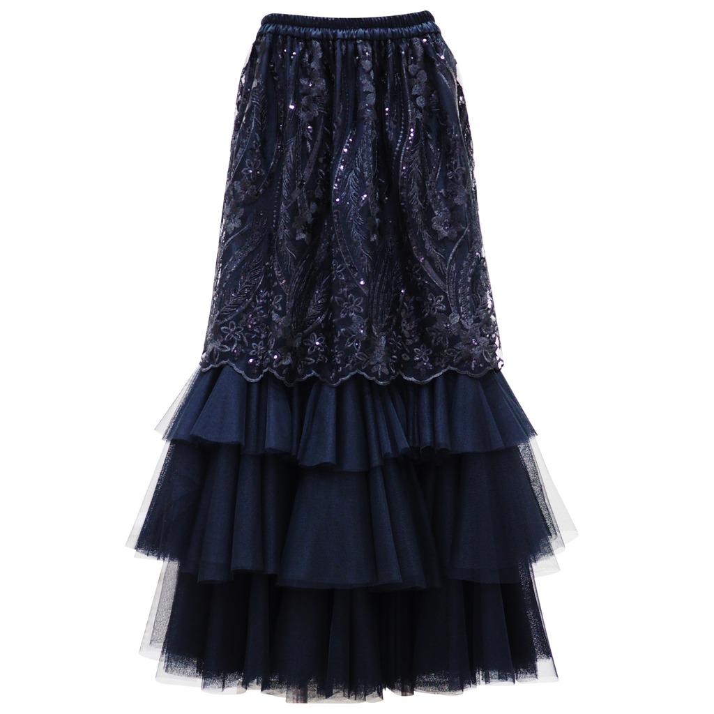 Becoming Ana Lace Long Skirt in Black (6875268710423)