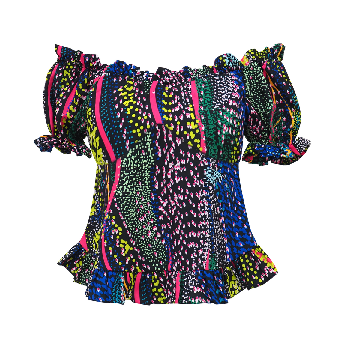 Becoming Dot Art Blue Romantic Sabrina Top (6875250491415)