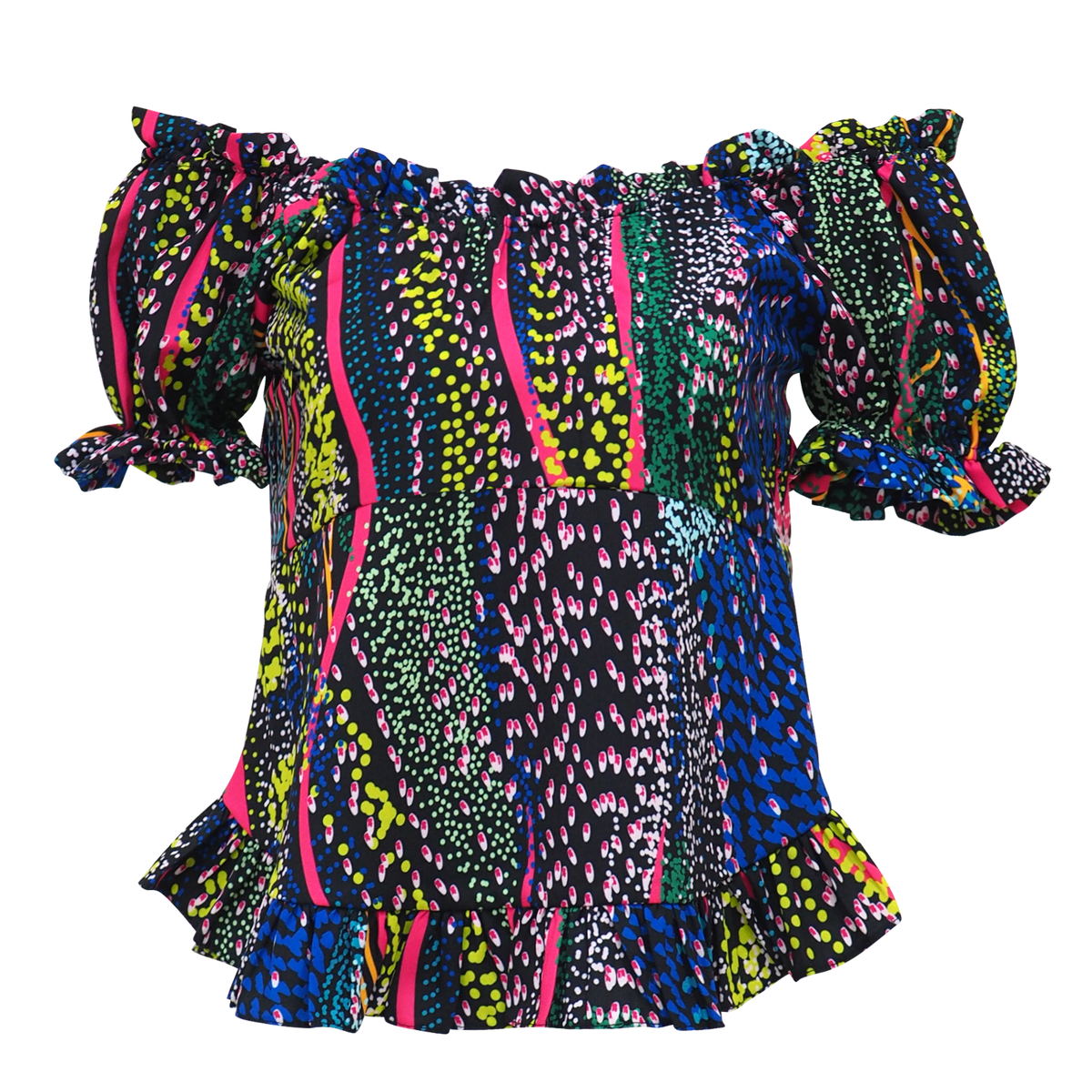 Becoming Dot Art Blue Romantic Sabrina Top (6875250491415)