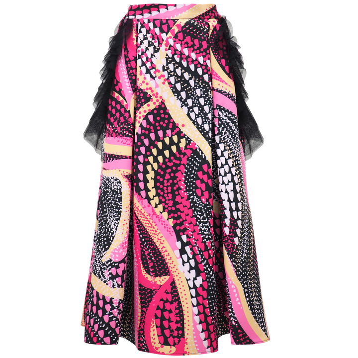 Becoming Dot Art Pink Fancy Long Ball Skirt (6875803123735)